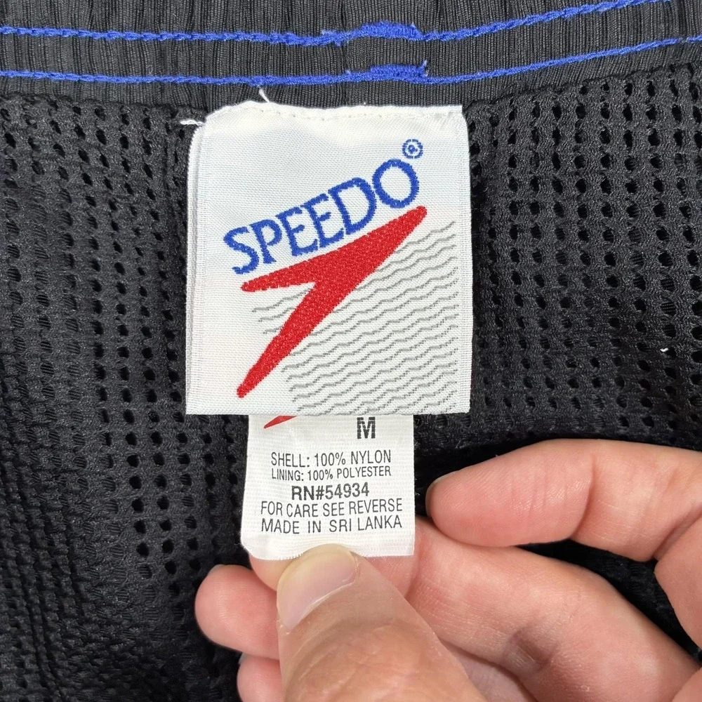 Speedo Swim Shorts Mens Size M Black Cargo Board Trunks Mesh Lined Pockets